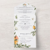 シトラスオーチャードボタニック |すべての結婚式の招待 オールインワン招待状 (内側)