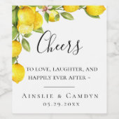 シトラスオーチャードワパーソナライズされたインラベル ワインラベル (シングルラベル)