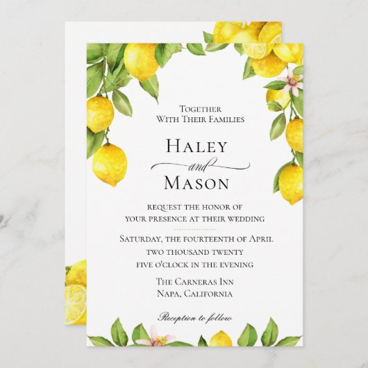 シトラスオーチャード結婚式招待状 招待状 (正面/裏面)