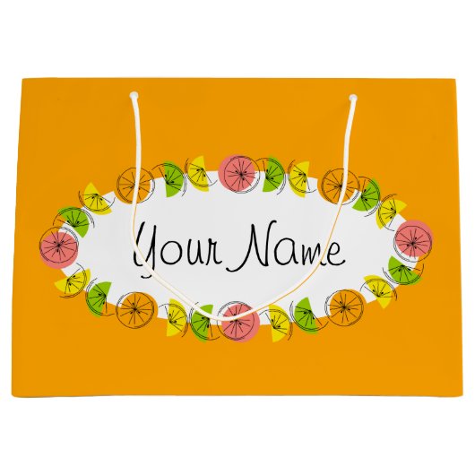 シトラスオーバルオレンジネーム抱き枕ラージ ラージペーパーバッグ (正面)