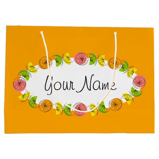 シトラスオーバルオレンジネーム抱き枕ラージ ラージペーパーバッグ (裏面)