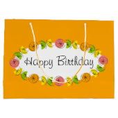 シトラスオーバルオレンジハッピーバースデーラージ ラージペーパーバッグ (裏面)