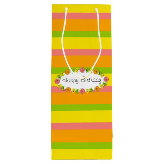 シトラスオーバルストライプ誕生日クラシック抱き枕ワイン ワインギフトバッグ (裏面)
