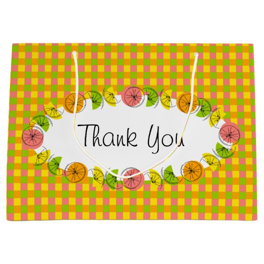 シトラスオーバルチェックサンキュー抱き枕ラージ ラージペーパーバッグ (正面)