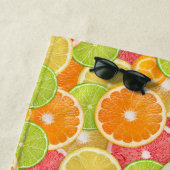 シトラスカラフルカスタムモノグラム ビーチタオル (インサイチュ)