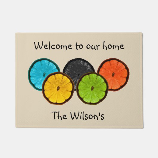 シトラスカラフルスライスドアマット ドアマット (正面)