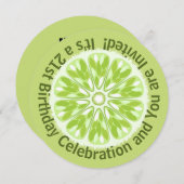 シトラスカラフルスライスライム誕生日 招待状 (正面/裏面)