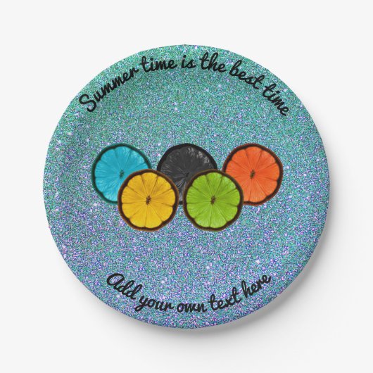 シトラスカラフルスライス紙パーティープレート ペーパープレート (正面)