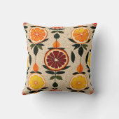シトラスカラフルパターンとフローラ詳細 クッション (裏面)