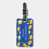 シトラスカラフルレモンパターン ラゲッジタグ (正面縦)