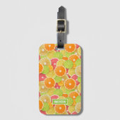 シトラスカラフル名前をカスタムする ラゲッジタグ (正面縦)