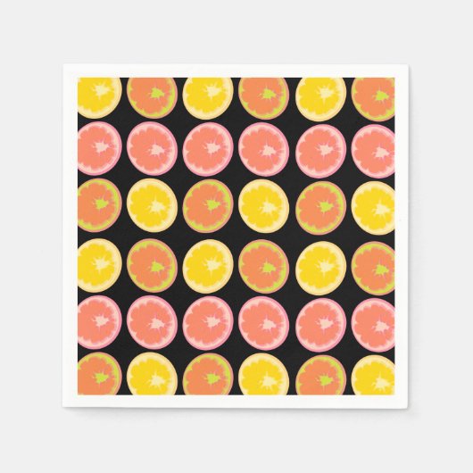 シトラスキャンディレモン果柄 スタンダードカクテルナプキン (正面)