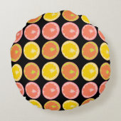 シトラスキャンディレモン果柄 ラウンドクッション (裏面)