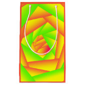 シトラスグリーンオレンジイエローグラデーション抽象デザイン スモールペーパーバッグ (正面)