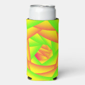シトラスグリーンオレンジイエローグラデーション抽象デザイン スリム缶クーラー (Seltzer正面)