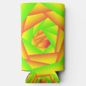 シトラスグリーンオレンジイエローグラデーション抽象デザイン スリム缶クーラー (裏面)