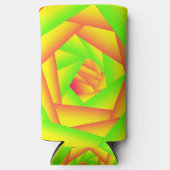 シトラスグリーンオレンジイエローグラデーション抽象デザイン スリム缶クーラー (正面)