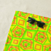 シトラスグリーンオレンジイエローグラデーション抽象デザイン ビーチタオル (インサイチュ)