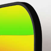 シトラスグリーンオレンジイエローグラデーション抽象デザイン ピックルボールラケット (左詳細)