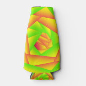 シトラスグリーンオレンジイエローグラデーション抽象デザイン ボトルクーラー (正面)