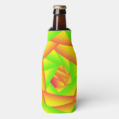 シトラスグリーンオレンジイエローグラデーション抽象デザイン ボトルクーラー (ボトル正面)