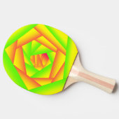 シトラスグリーンオレンジイエローグラデーション抽象デザイン 卓球ラケット (横)