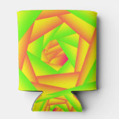 シトラスグリーンオレンジイエローグラデーション抽象デザイン 缶クーラー (裏面)