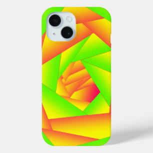 シトラスグリーンオレンジイエローグラデーション抽象デザイン iPhone 15ケース