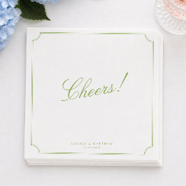 シトラスグリーン ウェディング ナプキン Cheers スタンダードカクテルナプキン