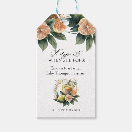 シトラスグリーン |彼女ポップ・アートのが好意をポップする時 ギフトタグ (正面)