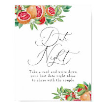 シトラスグリーン |日付の夜 |ブライダルシャワー記号