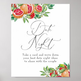 シトラスグリーン |日付の夜 |ブライダルシャワー記号 ポスター