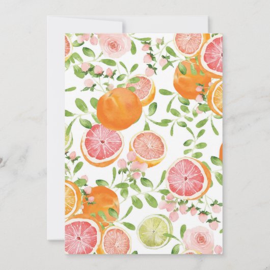 シトラスグレープフルーツ夏のブライダルシャワーの招待 招待状 (裏面)