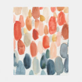 シトラスシーズン – サンゴとブルーストーンズ フリースブランケット (正面)