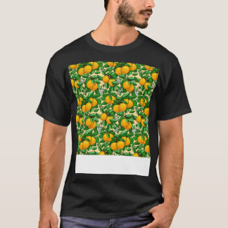 シトラスシームレスパターンレモンライムオレンジマンダリン Tシャツ