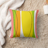 シトラスストライプグリーンバックスクエア クッション (ブランケット)