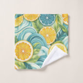 シトラススパお洒落ウォーターカラーレモン&ライム バスタオルセット (ウォッシュタオル)