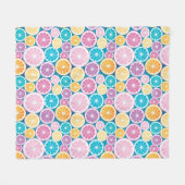 シトラススライスのパターン フリースブランケット (正面(横))