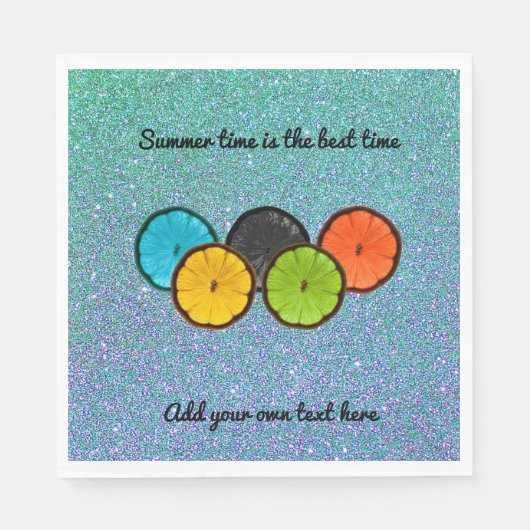 シトラススライスカラフル紙ナプキンス スタンダードランチョンナプキン (正面)