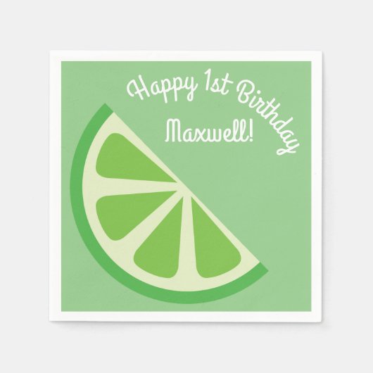 シトラススライスキッドの誕生日夏 スタンダードカクテルナプキン (正面)