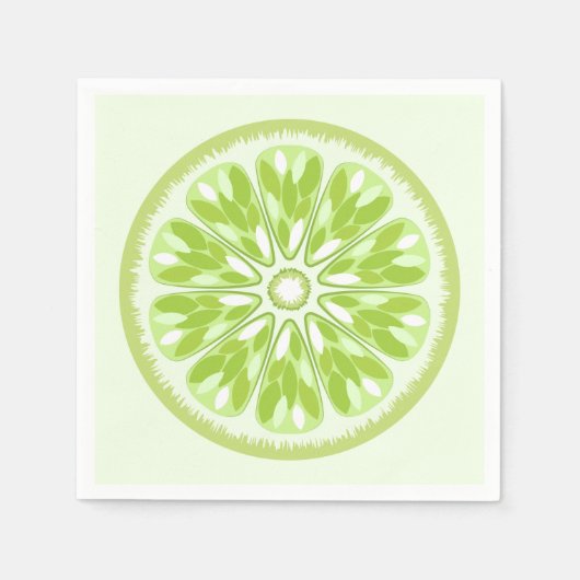 シトラススライスグリーンライム スタンダードカクテルナプキン (正面)