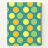シトラススライスティール（緑がかった色）ブルー ノートブック (裏面)