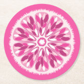 シトラススライスピンクレモン ラウンドペーパーコースター (正面)