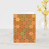 シトラススライス幾何学模様オングリーンノートカード カード (黄色い花)