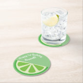 シトラススライス誕生日パーティー ラウンドペーパーコースター (インサイチュ)