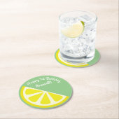 シトラススライス誕生日パーティー ラウンドペーパーコースター (インサイチュ)