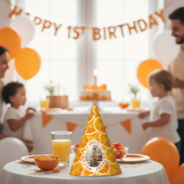 シトラススライス 1歳の誕生日フォトパーティーハット パーティーハット