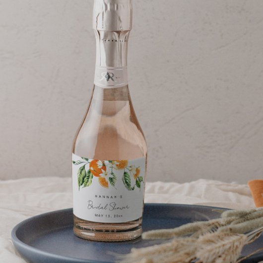 シトラステーマブライダルシャワーミニ スパークリングワインラベル