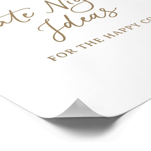 シトラスデイトナイトアイディアブライダルシャワー標識 ポスター (角)