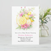 シトラスドリーミーお洒落レモンガールベビーシャワー 招待状 (スタンド正面)